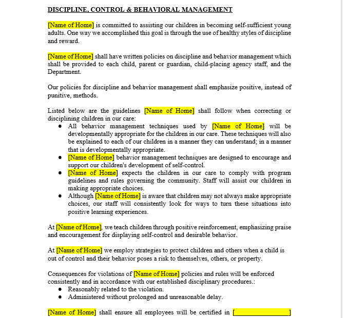 Policies and Procedures Manual