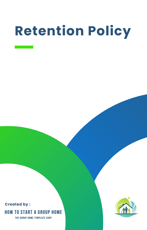 Retention Policy, outlining document retention in specialized training for child-caring agencies.